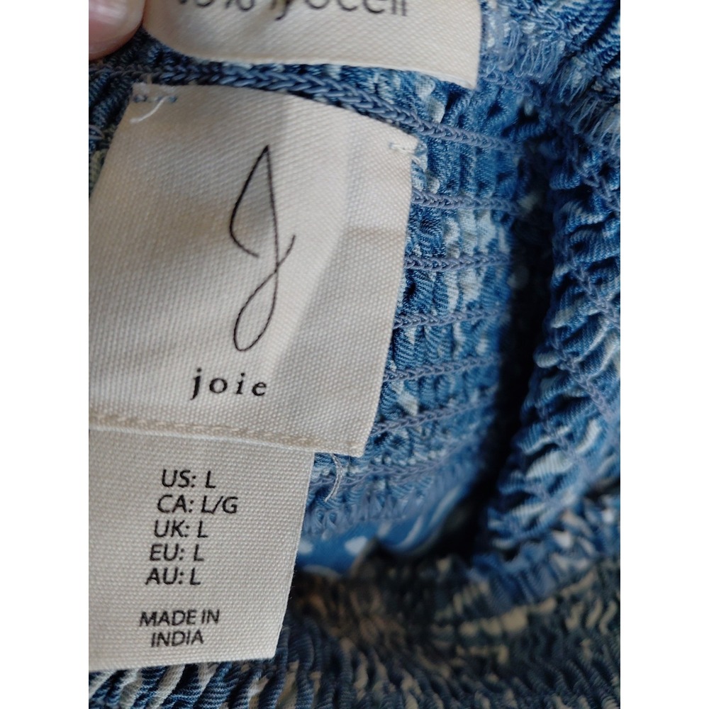 joie women paperbag Y2k Chambray & white Pattern pull-on floral lyocell shorts L - Picture 7 of 8